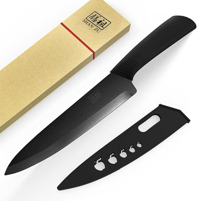 SHAN ZU Ceramic Knife 8 inch Black Zirconium Blade