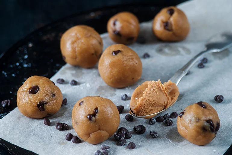 Chocolate Chip Cookie Dough Protein Balls 4