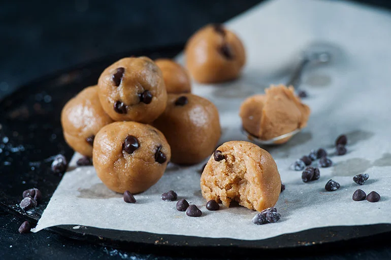 Chocolate Chip Cookie Dough Protein Balls 8