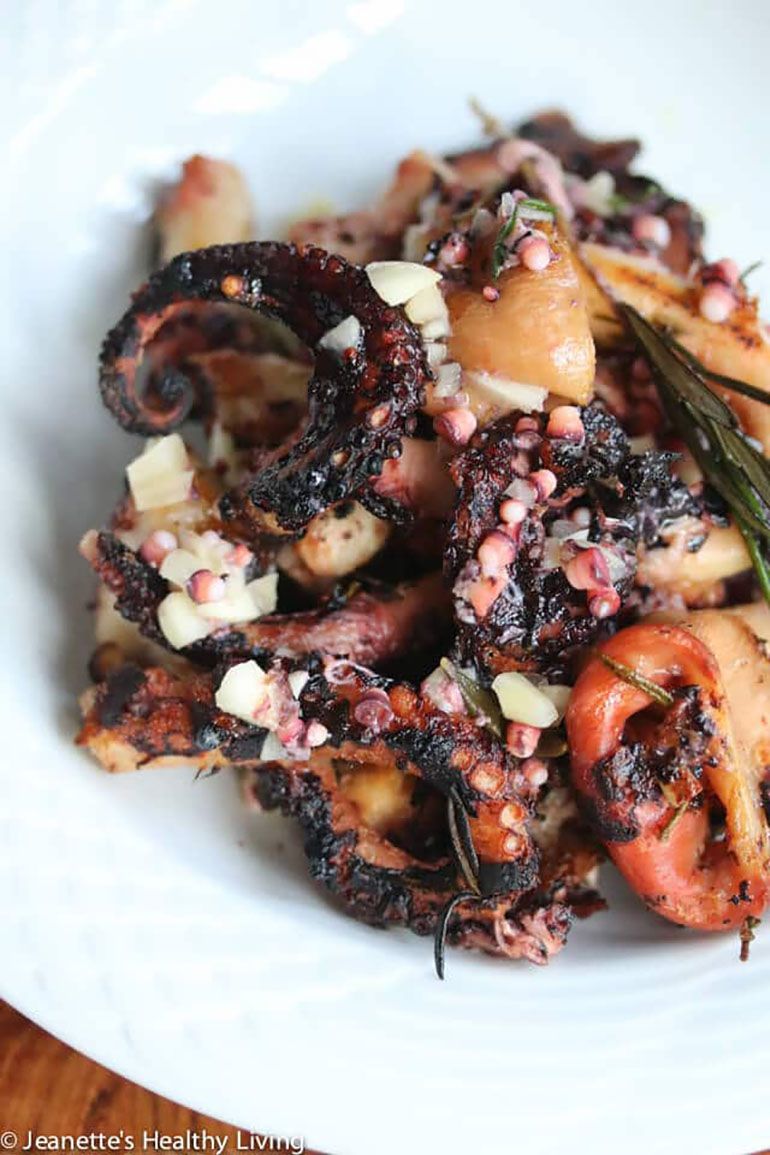 greek grilled octopus with rosemary and thyme