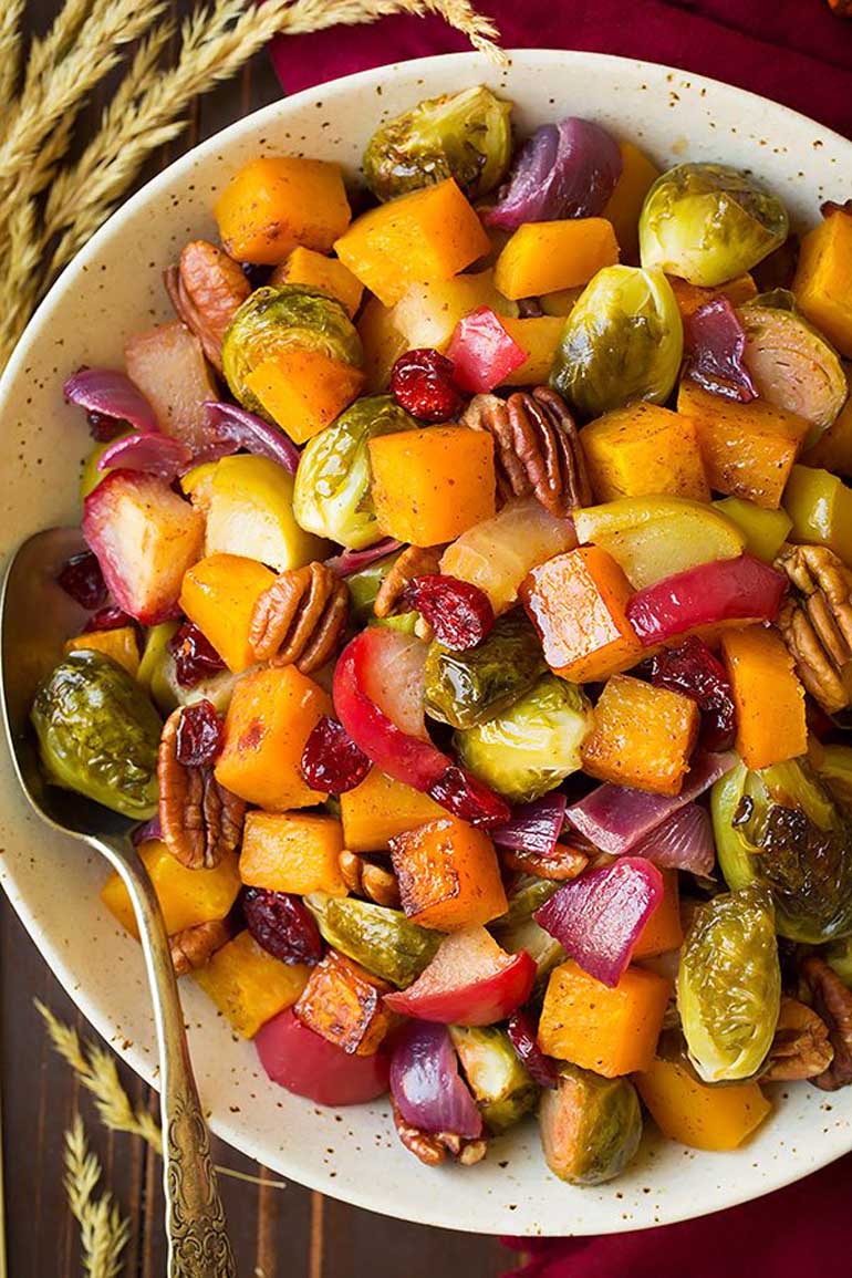 Autumn Roasted Veggies with Apples and Pecans