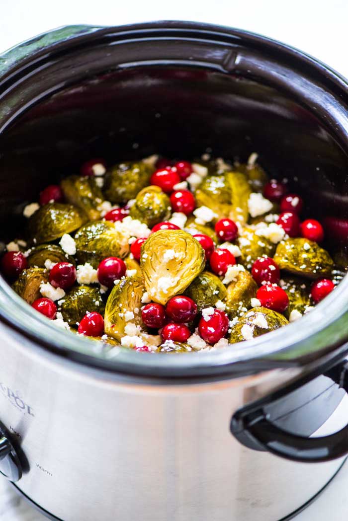 Brussels Sprouts with Cranberries & Feta