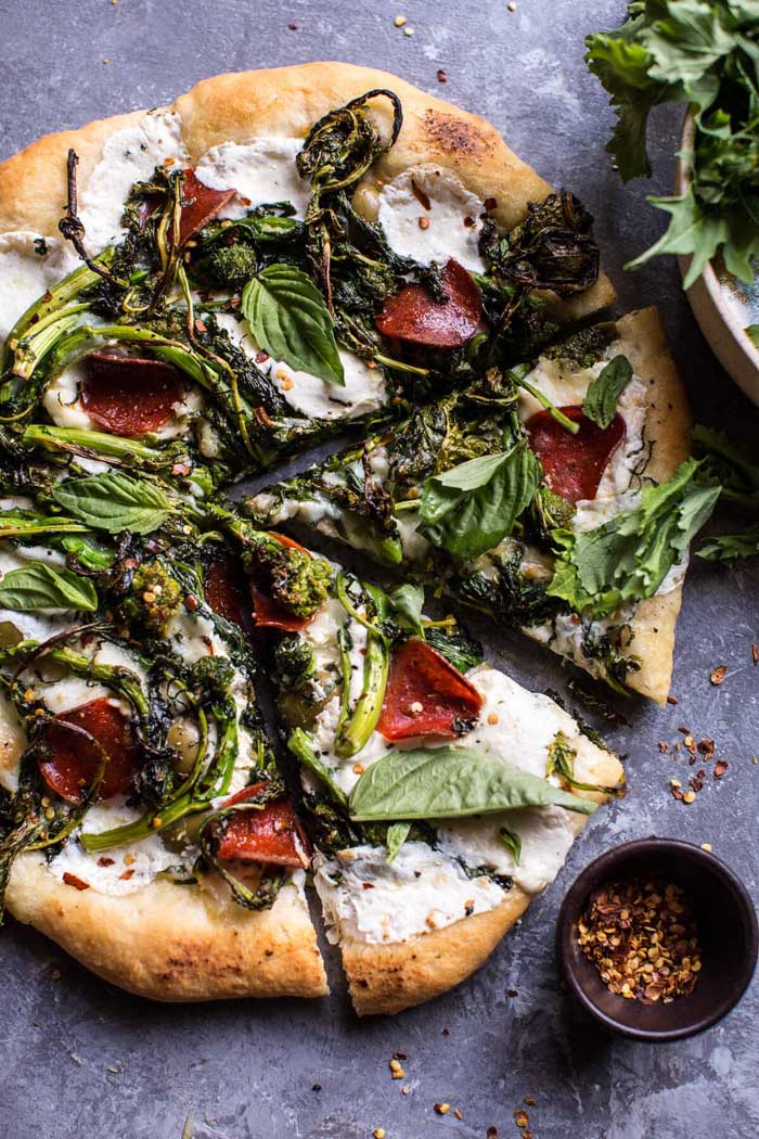 Broccoli Rabe Burrata Pizza