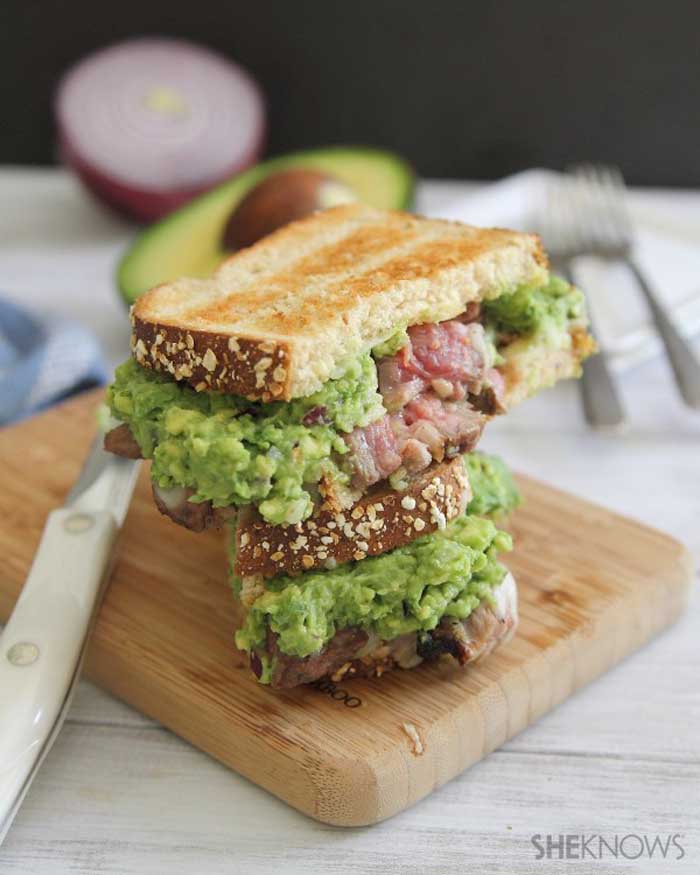 Cheesy Steak & Guacamole Sandwiches