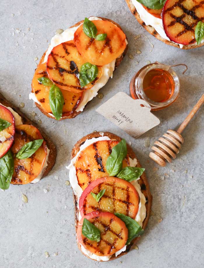 Grilled Peach Tartines