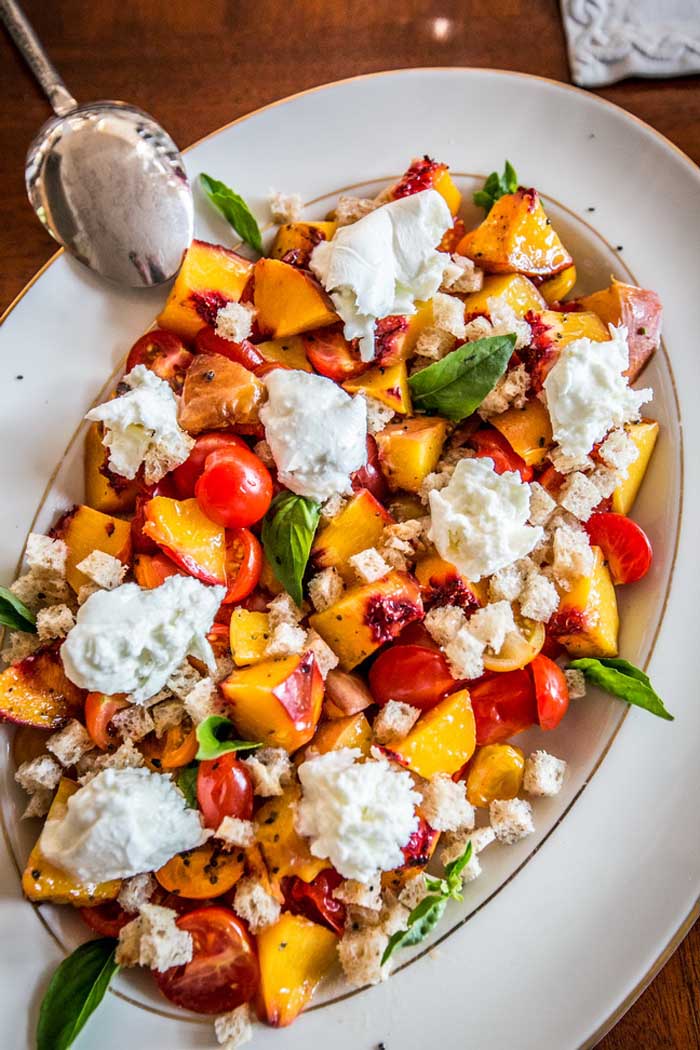 Peach, Cherry Tomato Panzanella