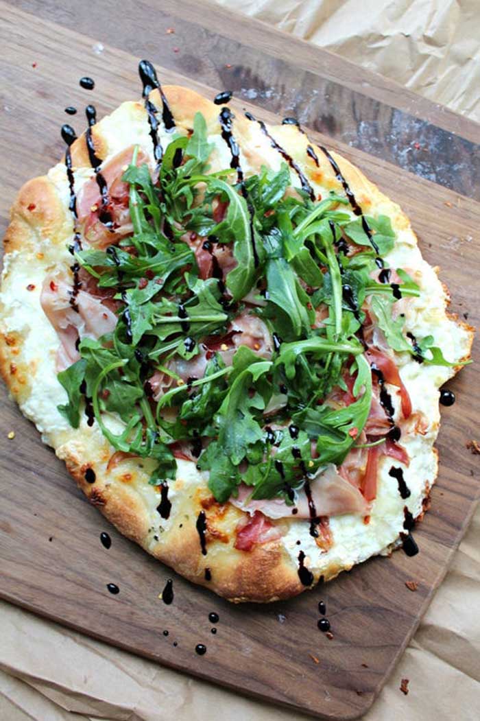 Prosciutto Arugula Burrata Pizza