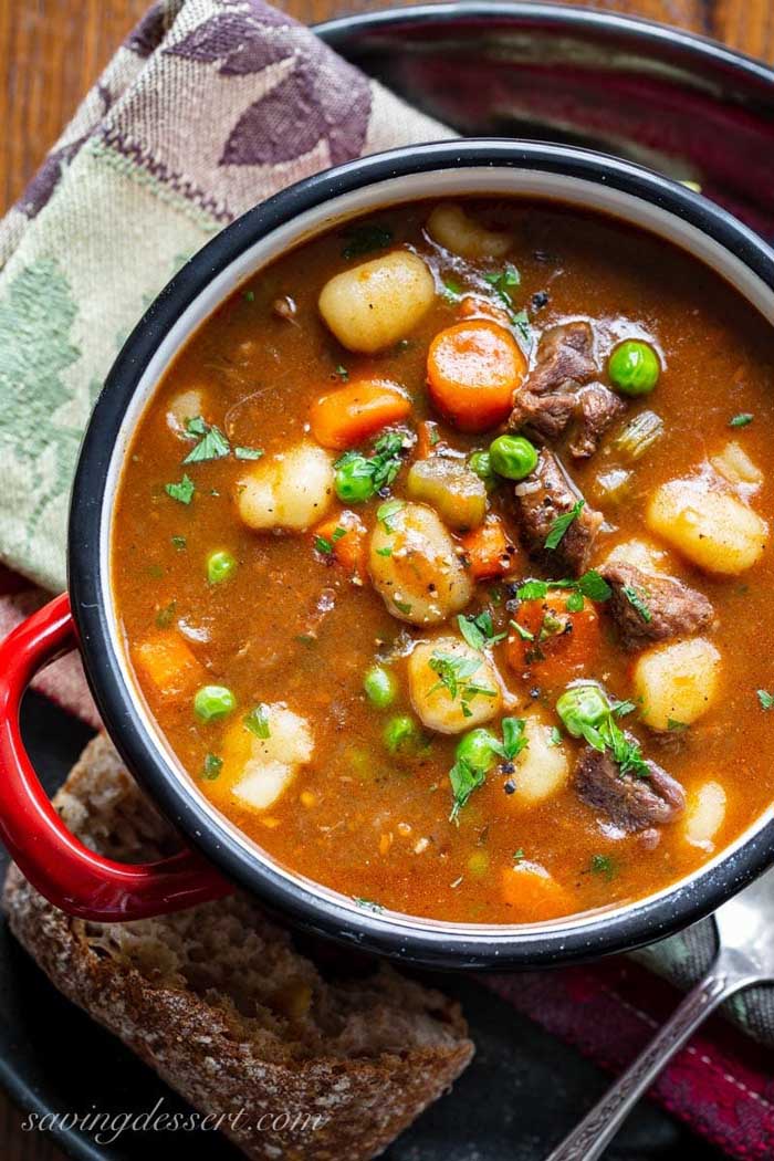 hearty beef and gnocchi soup