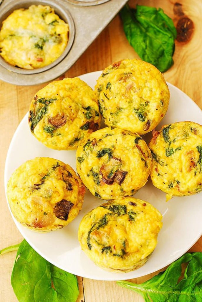 Breakfast Egg Muffins With Mushrooms And Spinach