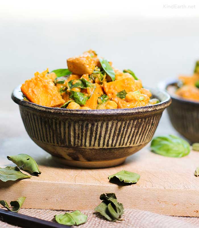 Thai Coconut Curry with Kaffir Lime Leaves and Butternut Squash