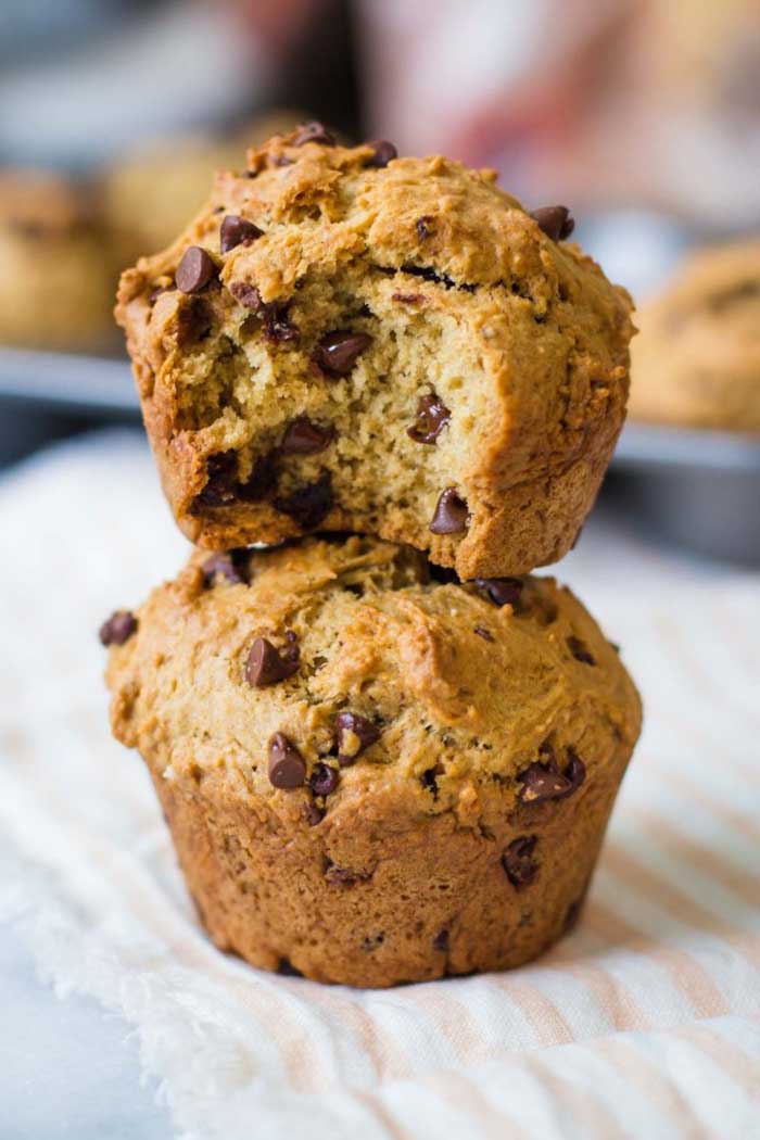 Chocolate Chip, Peanut Butter & Maple Syrup Muffins