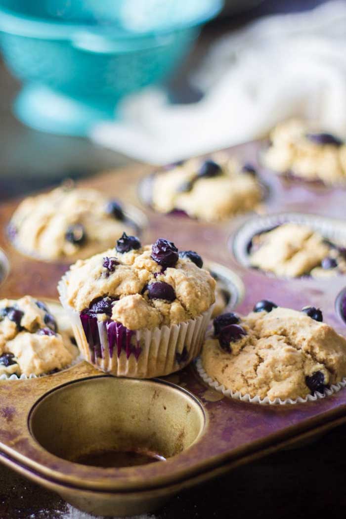 Vegan Blueberry, Vanilla & Lemon Muffins