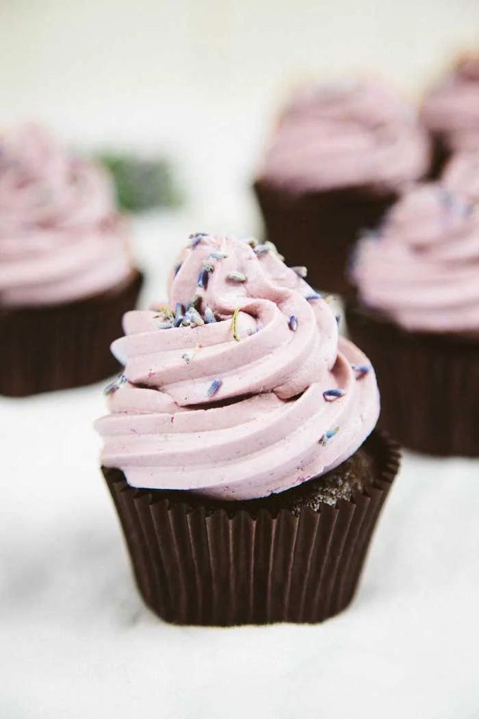 Vegan Gluten-Free Chocolate Lavender Cupcakes
