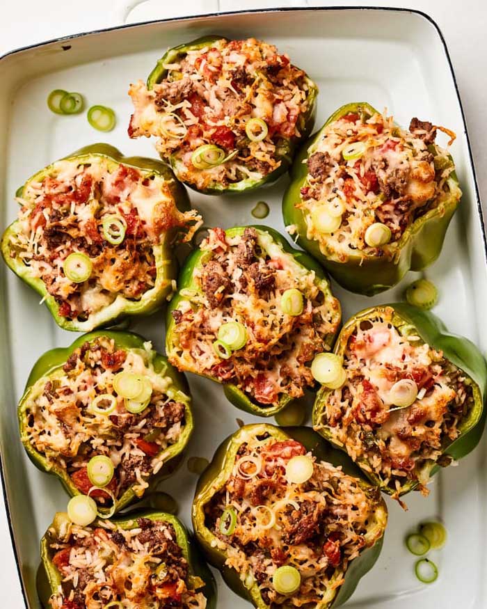 Classic Rice and Ground Beef Stuffed Peppers