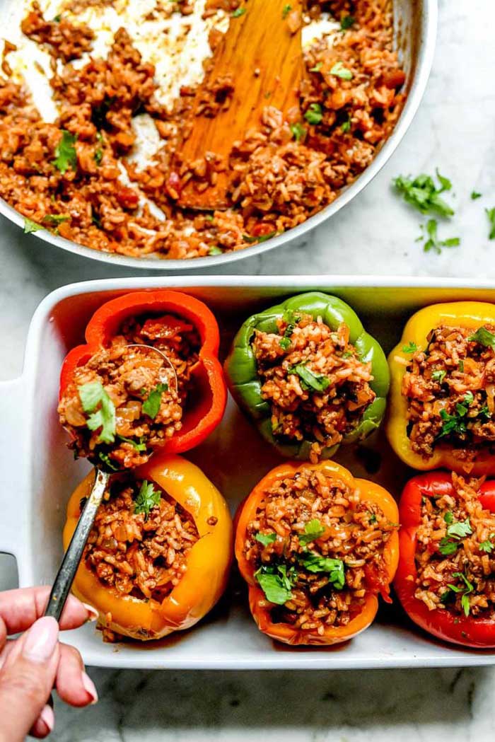 Cheese and Beef Mexican Stuffed Peppers