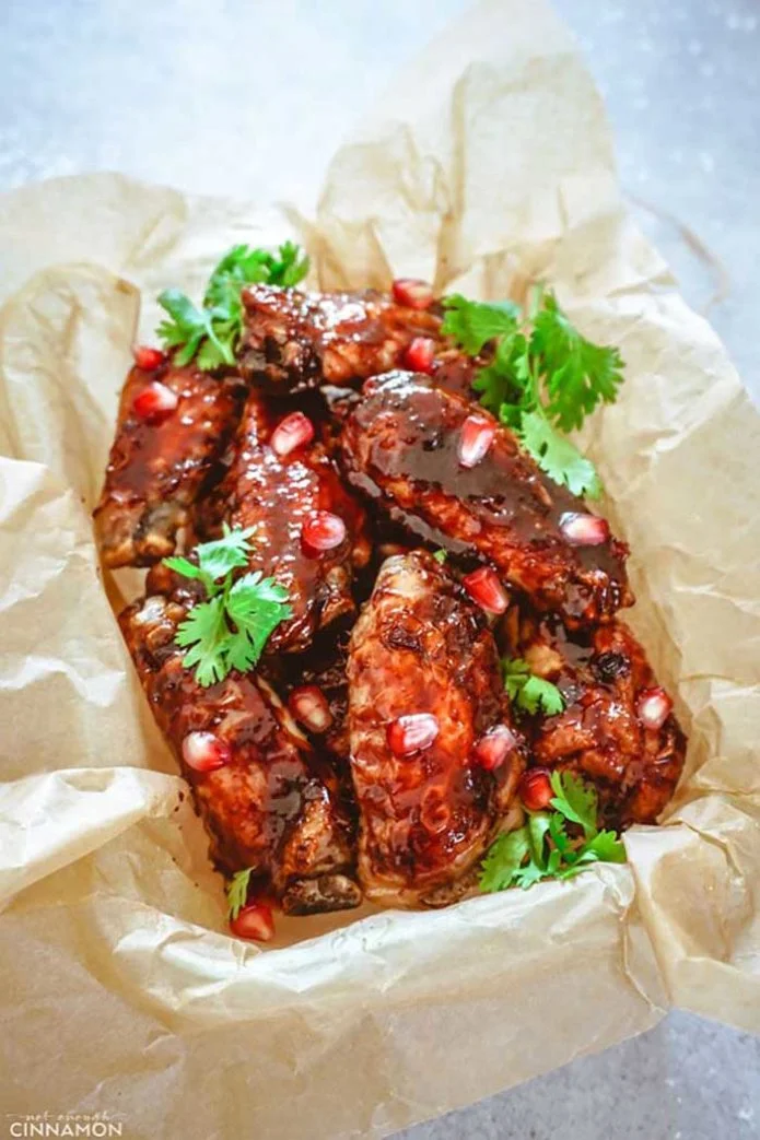 Baked Chicken Wings with Pomegranate Glaze