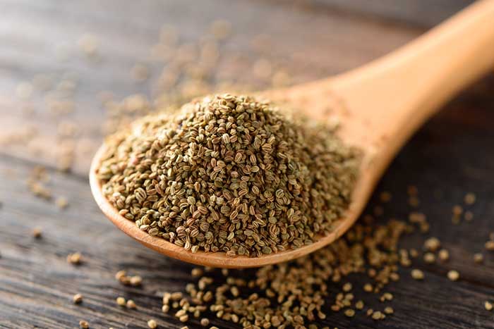 Celery Seed in a wooden ladle
