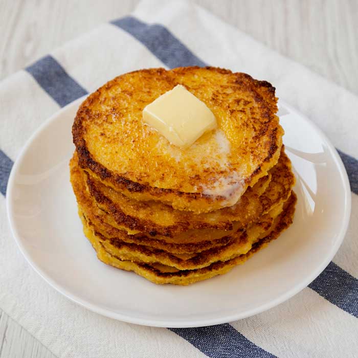 Cornmeal Pancakes with Butter
