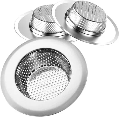 Helect 3-Pack Kitchen Sink Strainer Stainless Steel Drain Filter