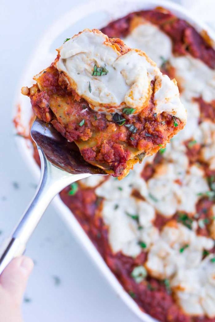 Homemade Marinara & Cashew Mozzarella Lasagna