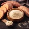 Potato Starch in a Wooden bowl and Spoon