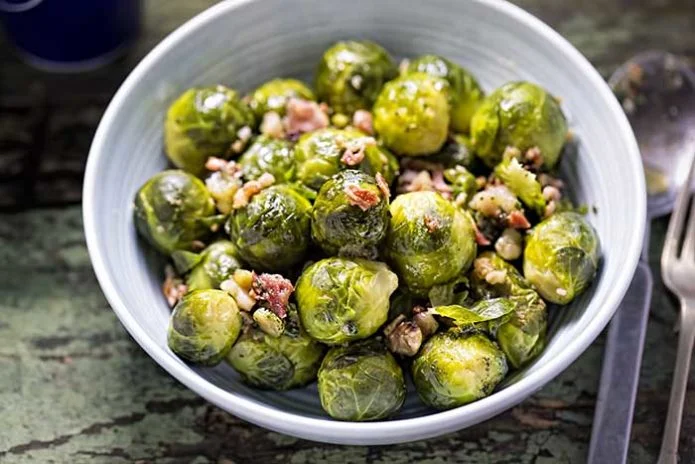 Roasted Bacon Parmesan Brussels Sprouts