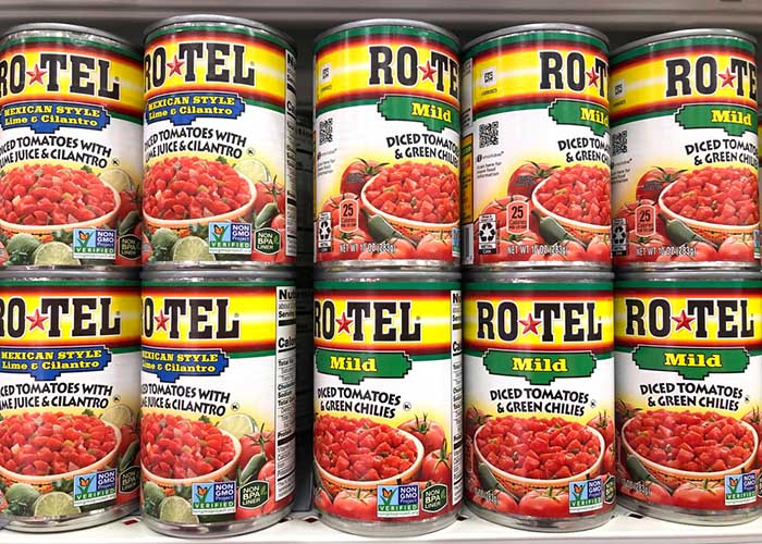 Cans of Rotel Tomatoes