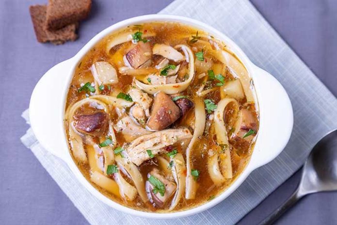 Russian Chicken Soup with Noodles