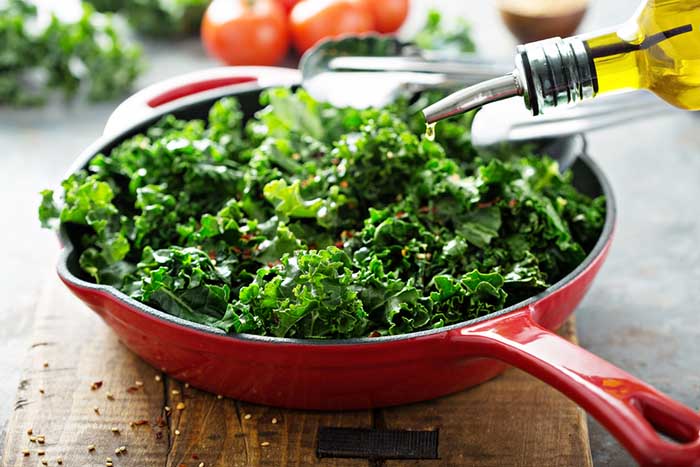Sauteed Kale in a Pan