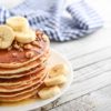 air fryer breakfast pancakes banana walnuts maple syrup