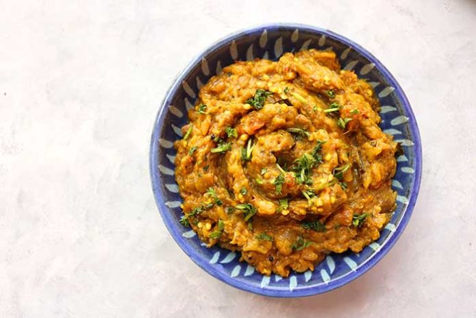 baigan bharta roasted eggplant curry