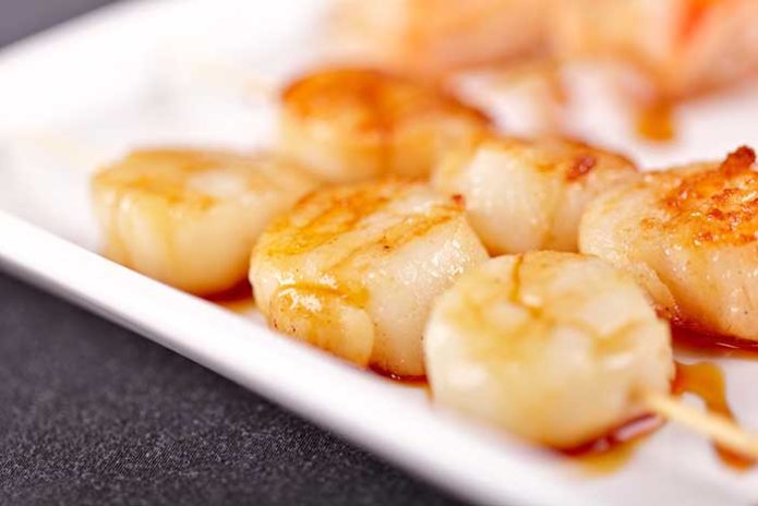 grilled scallops in bbq sauce