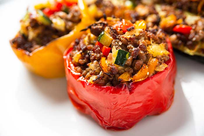 ground beef and vegetable stuffed peppers