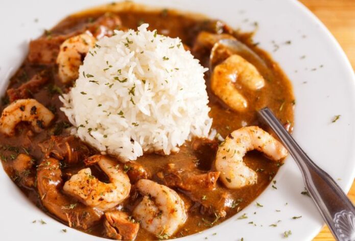 seafood gumbo with rice