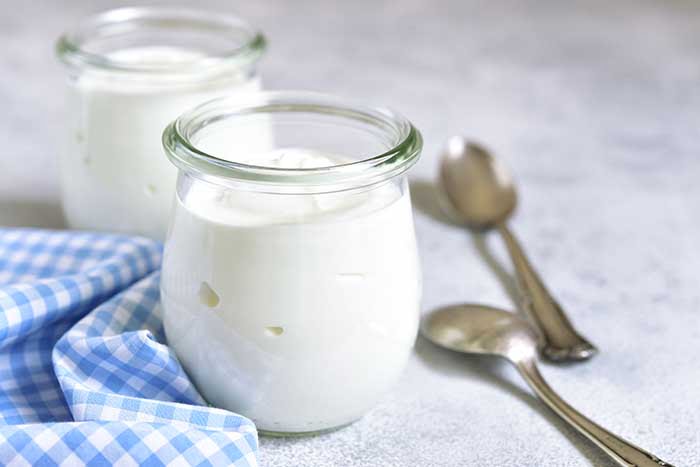 homemade organic yogurt in a glass jar
