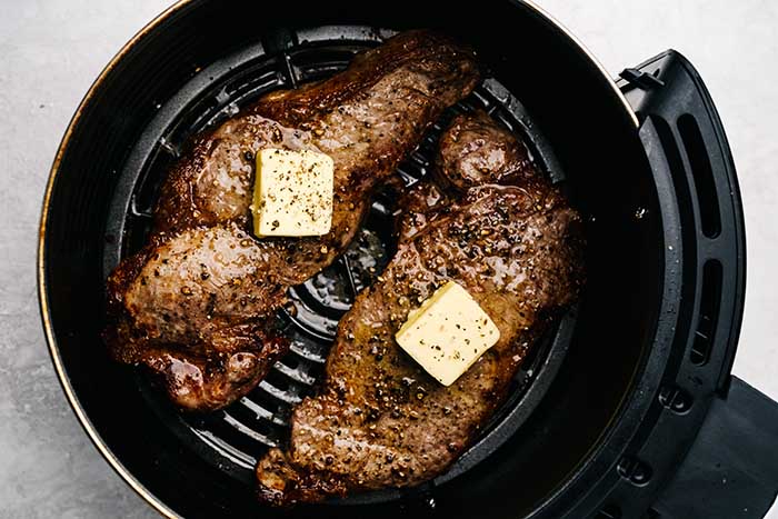 keto air fryer beef steaks with butter