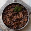 baked bean stew with fresh bay leaves
