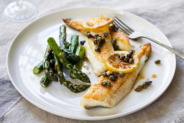 oven baked triggerfish capers lemon asparagus 3