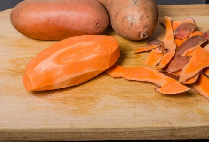 peeled sweet potatoes