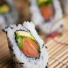spicy salmon avocado rolls sushi