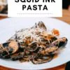 squid ink pasta seafood mussels shrimp parmesan