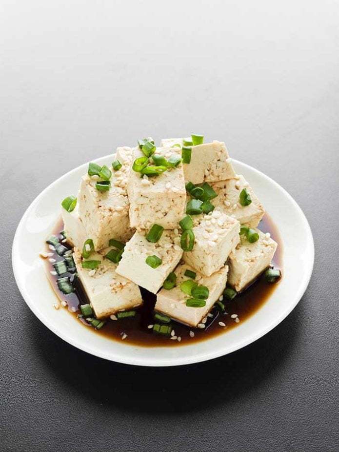 vegan silken tofu green onion